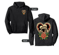Lovers Skeletons Traditional Tattoo Hoodie - Fun Novelty Design for Adults - T-Shirt, Sweatshirt, Hoodie