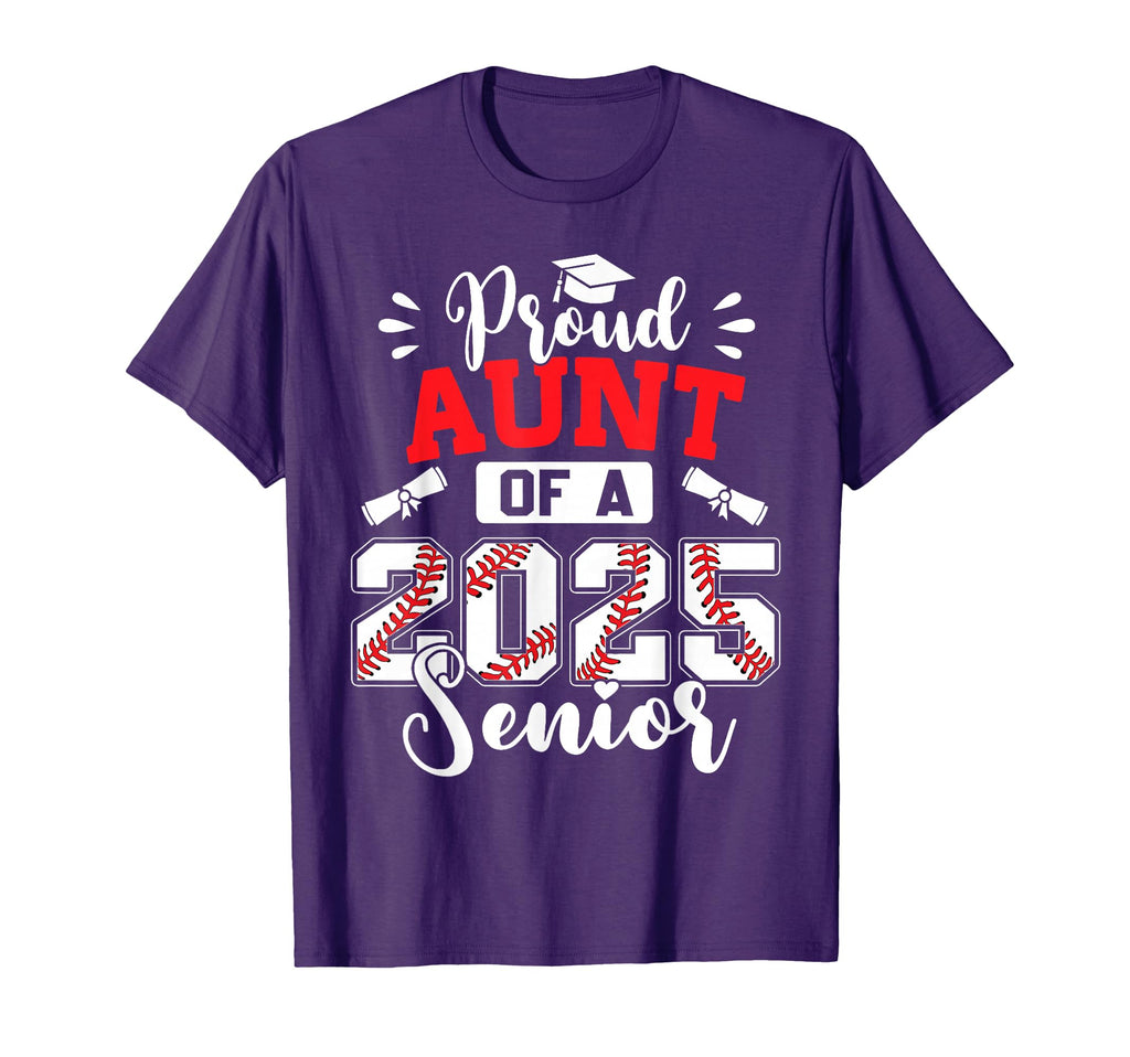 Proud Aunt 2025 Senior Baseball T-Shirt - Unique Graphic Men Women - T-Shirt, Sweatshirt, Hoodie