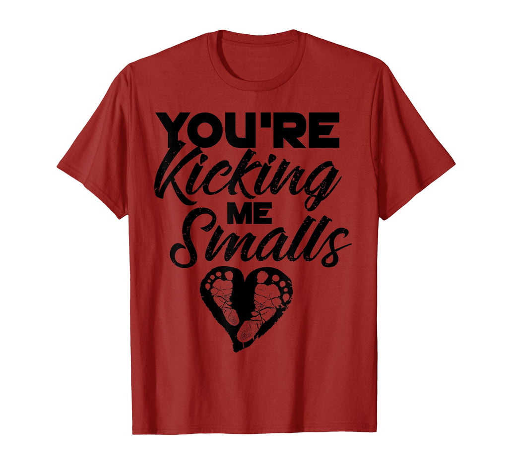 Youre Kicking Me Smalls Pregnant T-Shirt - Minimalist Print Unisex - T-Shirt, Sweatshirt, Hoodie