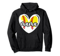 Baseball Softball Mama Heart Softball Hoodie - Minimalist Print Unisex - T-Shirt, Sweatshirt, Hoodie