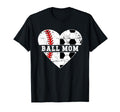 Ball Mom Heart Soccer Baseball Mom T-Shirt - Graphic Print Men Women - T-Shirt, Sweatshirt, Hoodie