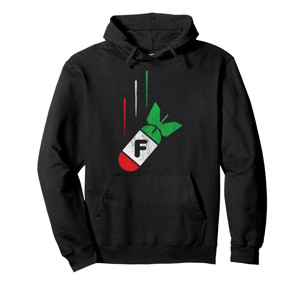 Distressed Italians Drop F Bomb Hoodie - Custom Art Print Men Women - T-Shirt, Sweatshirt, Hoodie