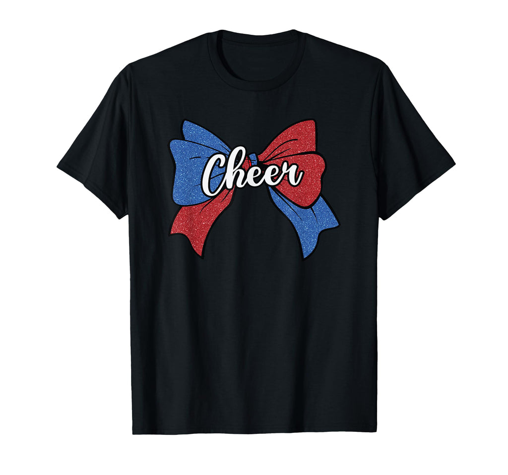Cheer Bow Blue Red Funny Sport T-Shirt - Fun Novelty Design Unisex - T-Shirt, Sweatshirt, Hoodie