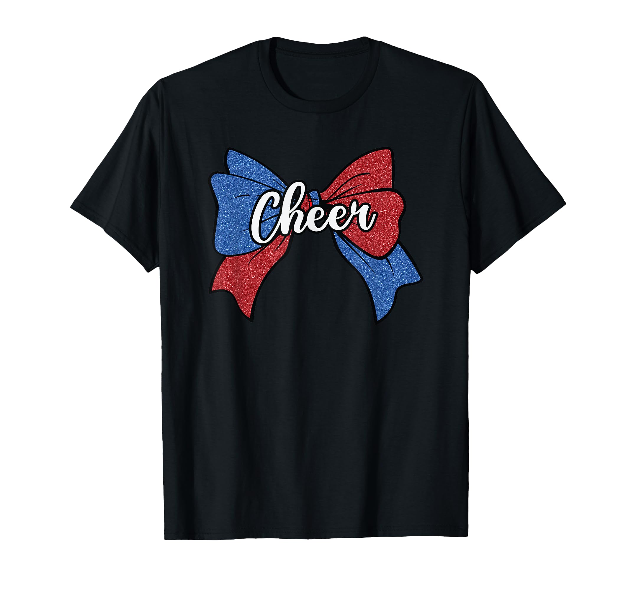 Cheer Bow Blue Red Funny Sport T-Shirt - Fun Novelty Design Unisex - T-Shirt, Sweatshirt, Hoodie