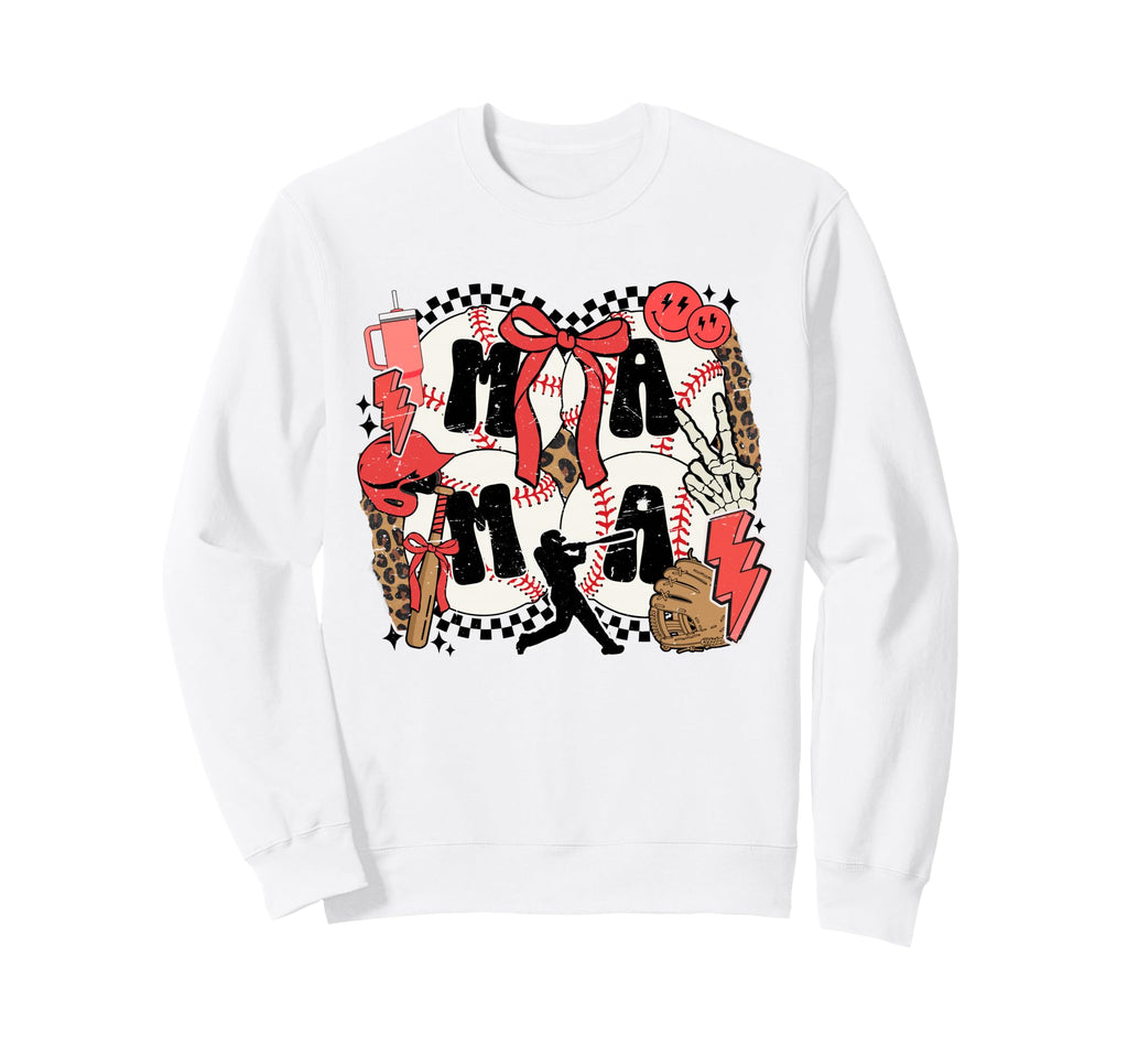 Checkered Baseball Mama Sweatshirt - Novelty Apparel Men Women - T-Shirt, Sweatshirt, Hoodie