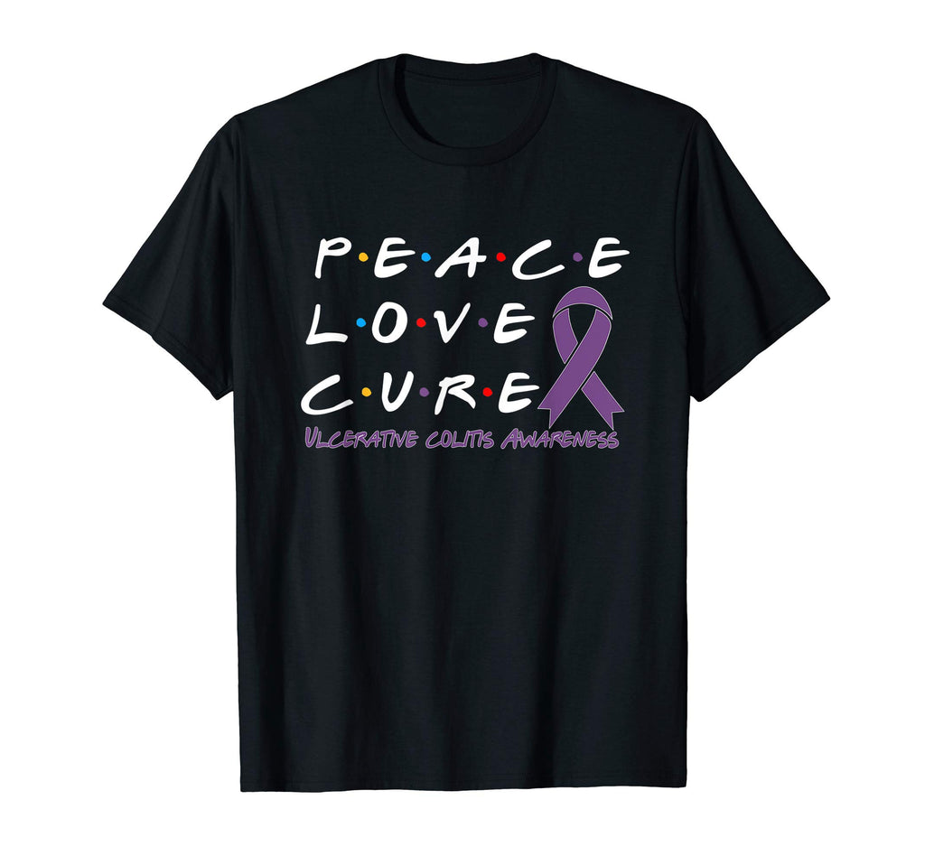 Ulcerative Colitis Awareness Peace T-Shirt - Minimalist Print Men Women - T-Shirt, Sweatshirt, Hoodie