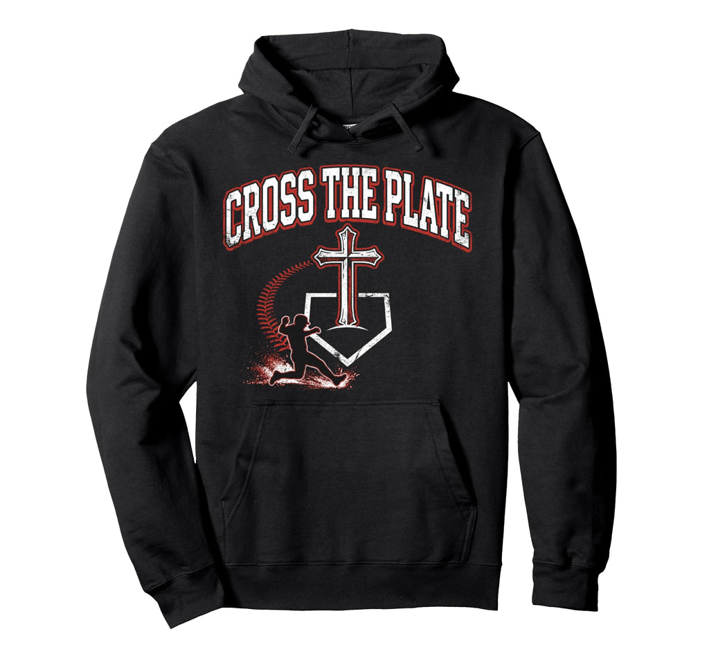 Cross Plate Christian Baseball Faith Hoodie - Unique Graphic Men Women - T-Shirt, Sweatshirt, Hoodie