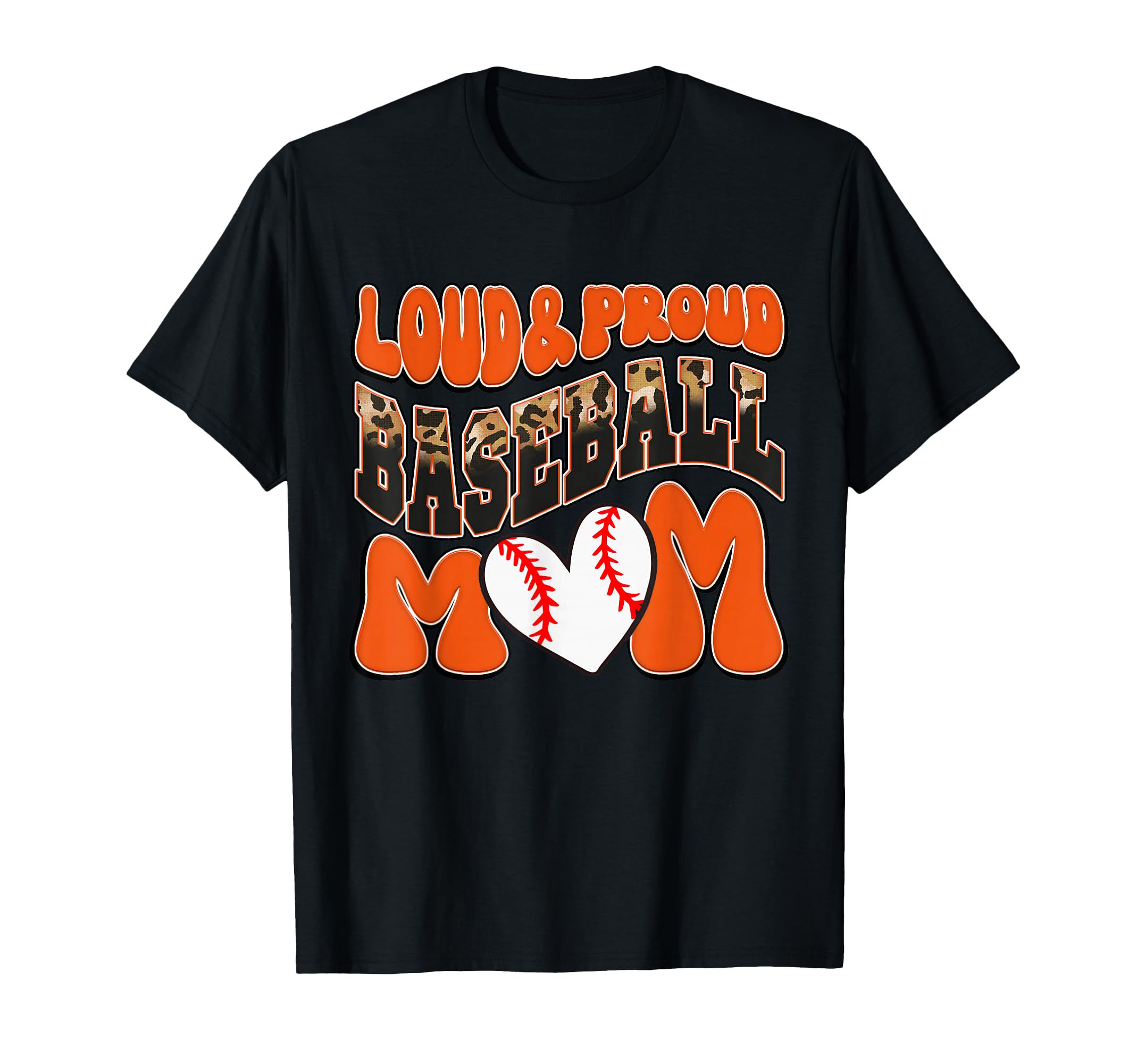 Loud Proud Baseball Mom Orange Team T-Shirt - Minimalist Print Unisex - T-Shirt, Sweatshirt, Hoodie