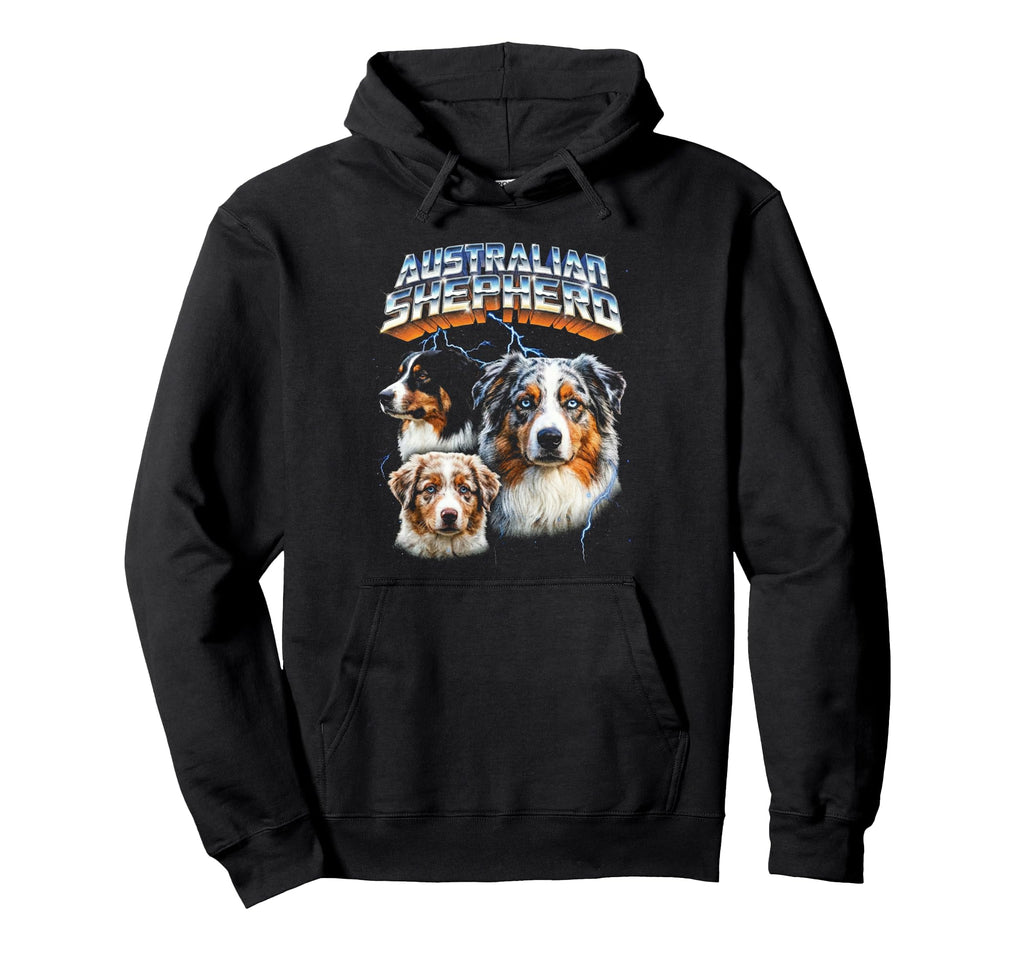 Australian Shepherd 80S Dog Lover Funny Hoodie - Unique Graphic Men Women - T-Shirt, Sweatshirt, Hoodie