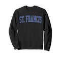St Francis Wi Distressed Blue Sweatshirt - Minimalist Print Men Women - T-Shirt, Sweatshirt, Hoodie