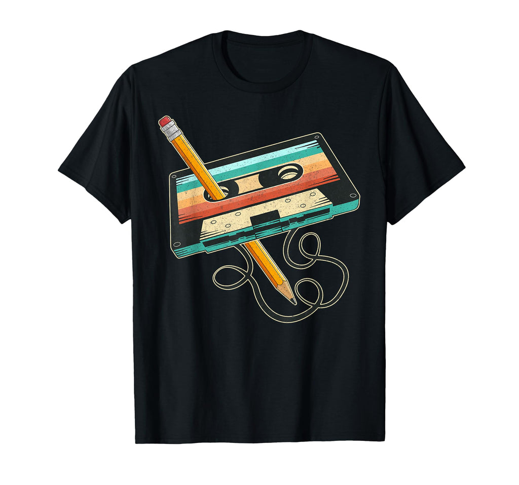 Cassette Tape Pencil 80S 90S Music T-Shirt - Novelty Apparel for Adults - T-Shirt, Sweatshirt, Hoodie