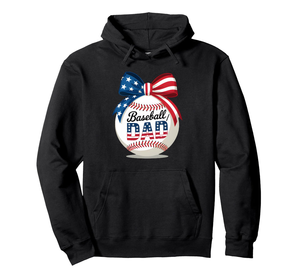 Baseball Dad Patriotic Usa Flag 4Th July Hoodie - Minimalist Print Unisex - T-Shirt, Sweatshirt, Hoodie