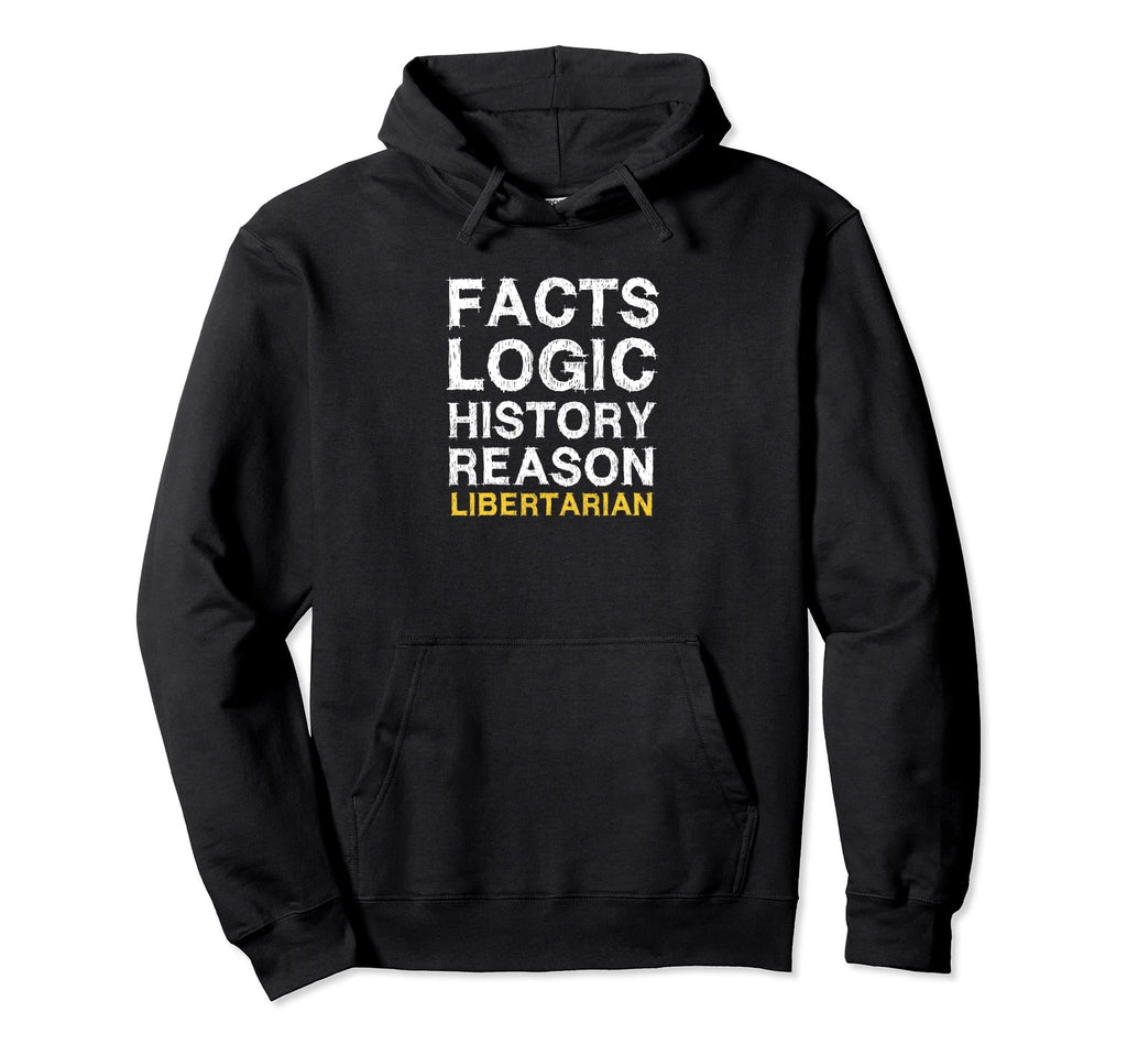 Votegold Distressed Libertarian Facts Hoodie - Minimalist Print Men Women - T-Shirt, Sweatshirt, Hoodie