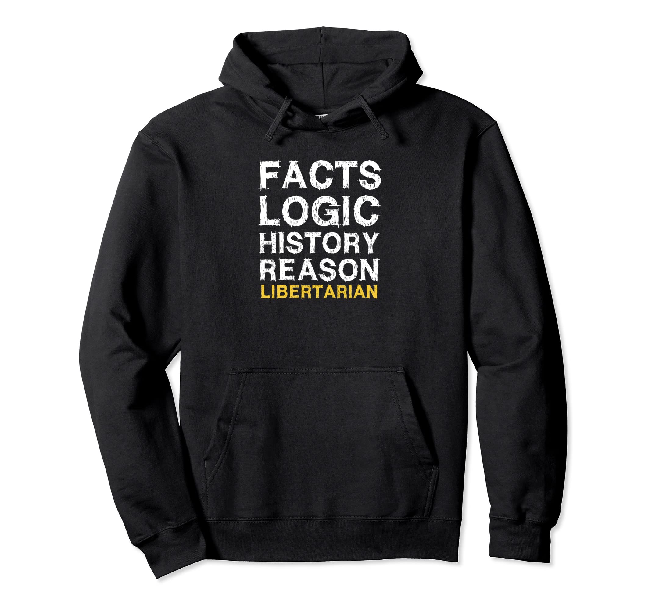 Votegold Distressed Libertarian Facts Hoodie - Minimalist Print Men Women - T-Shirt, Sweatshirt, Hoodie