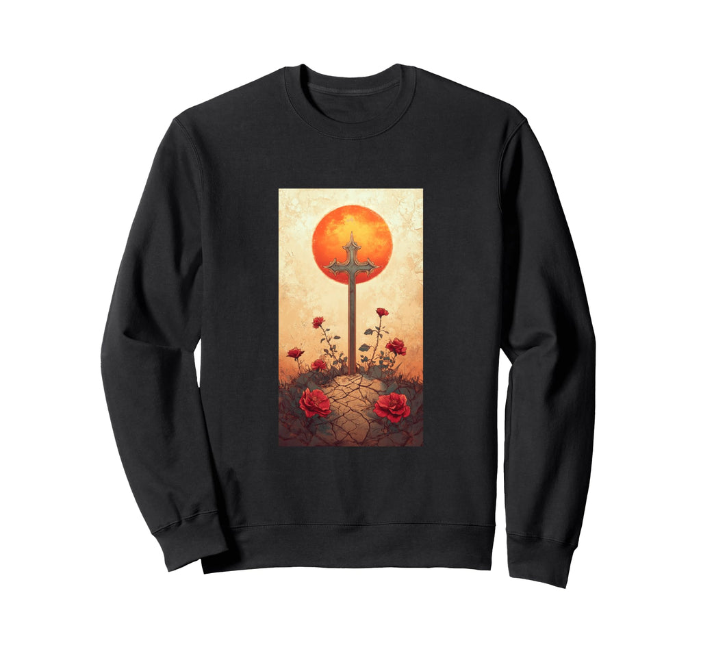 Gothic Cross Grunge Aesthetic Y2K Sweatshirt - Novelty Apparel for Adults - T-Shirt, Sweatshirt, Hoodie