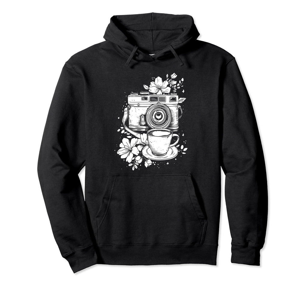 Photographer Coffee Camera Flowers Hoodie - Streetwear Style Unisex - T-Shirt, Sweatshirt, Hoodie