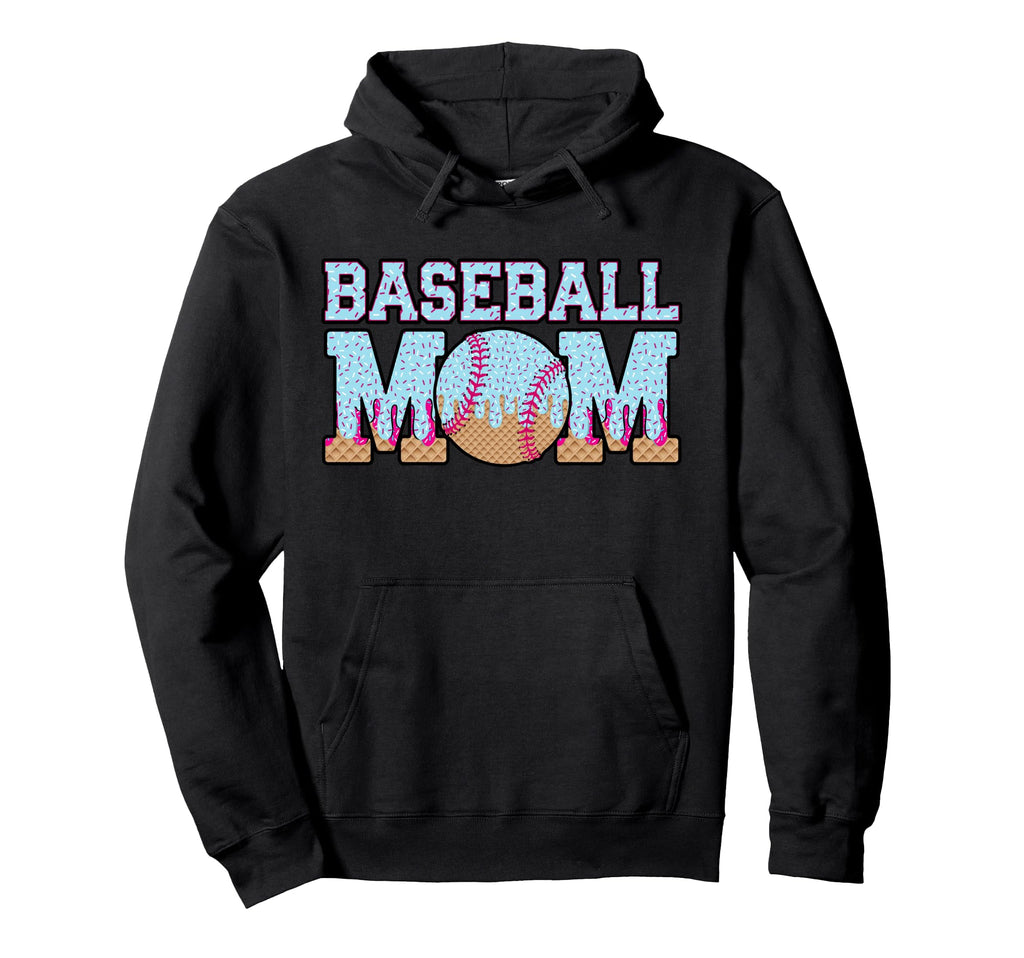 Baseball Ice Cream Drip Sports Mom Hoodie - Trendy Graphic Unisex - T-Shirt, Sweatshirt, Hoodie