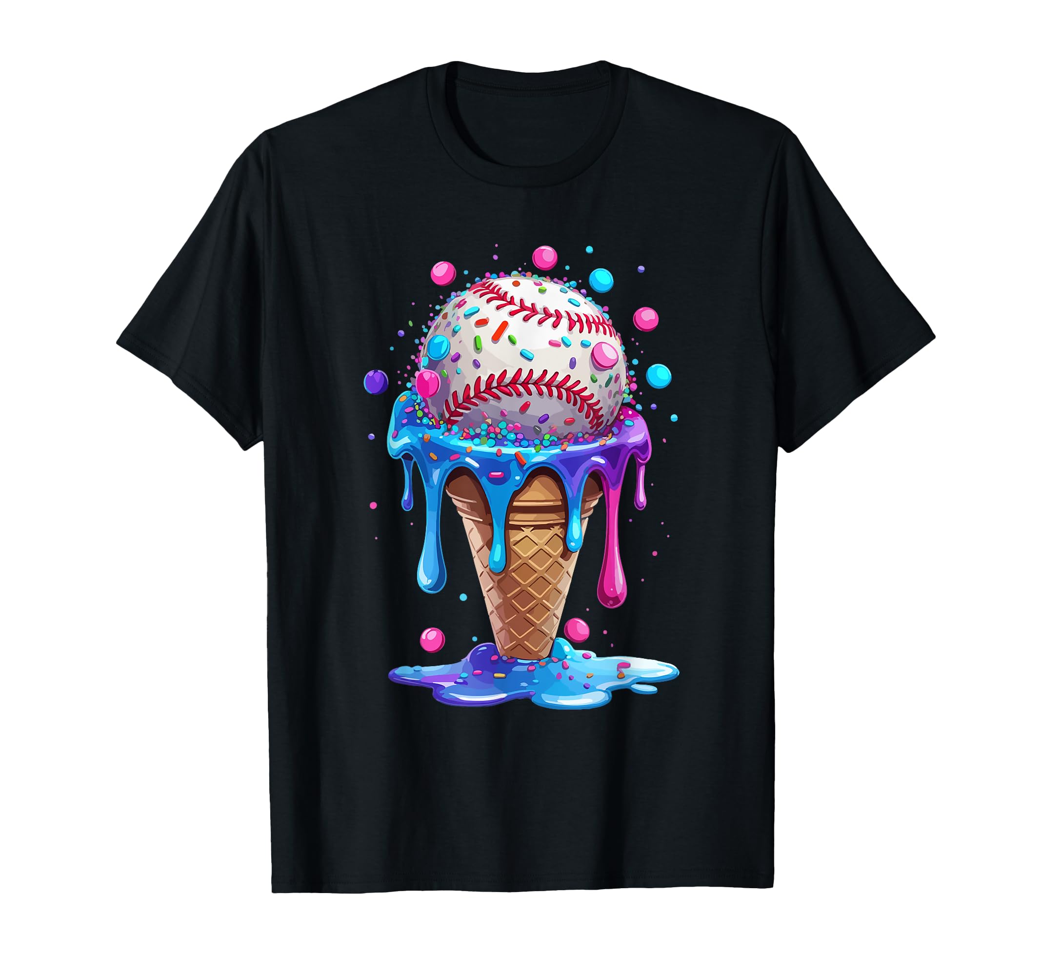 Colorful Baseball Accessories Drip Vibe T-Shirt - Novelty Apparel Unisex - T-Shirt, Sweatshirt, Hoodie