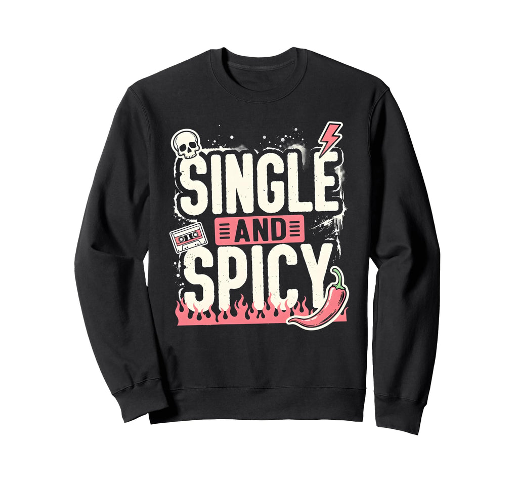 Single And Spicy Funny Cassette Sweatshirt - Aesthetic Graphic Men Women - T-Shirt, Sweatshirt, Hoodie