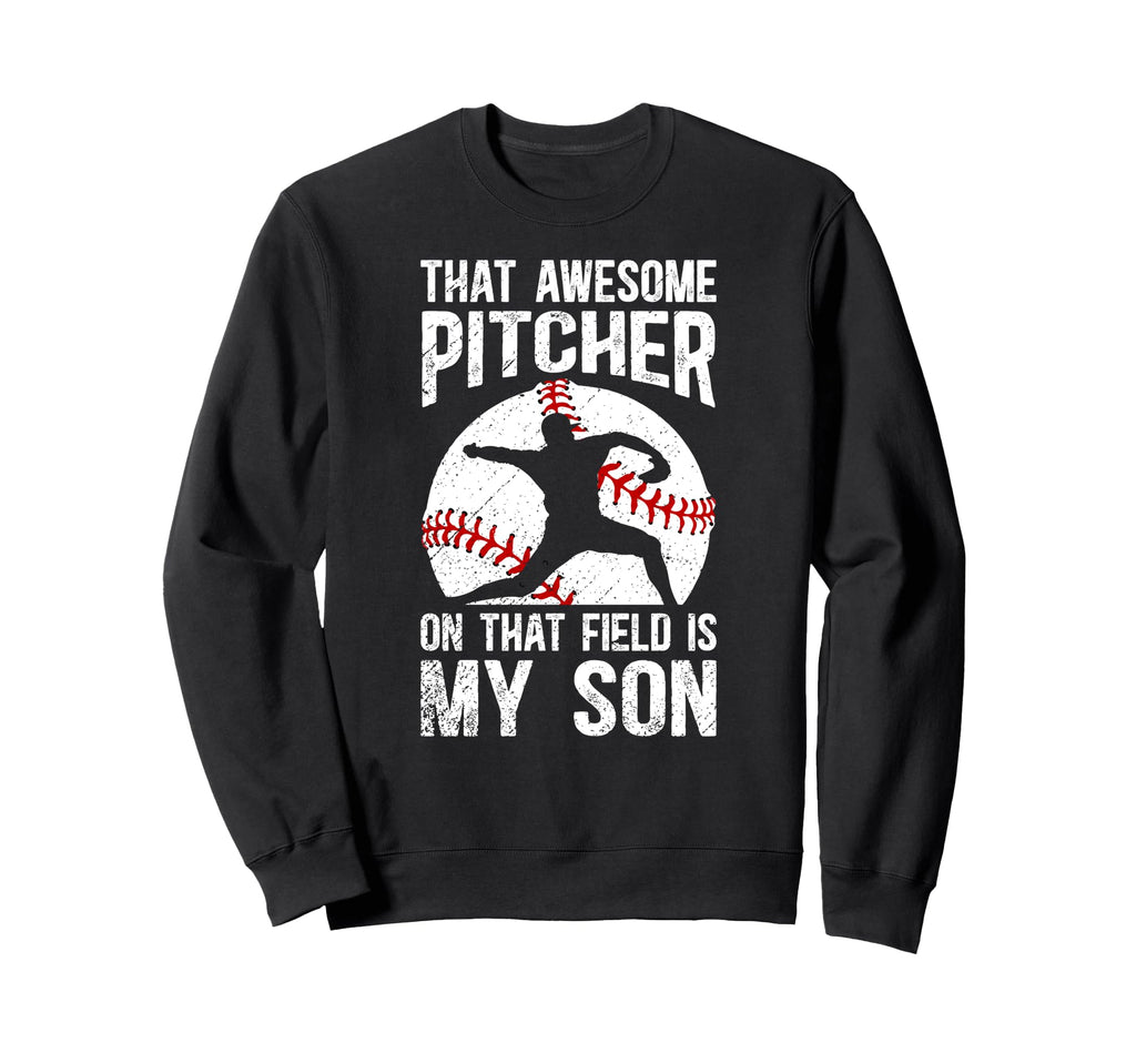 Baseball Pitcher Mom Proud Sweatshirt - Novelty Apparel for Adults - T-Shirt, Sweatshirt, Hoodie
