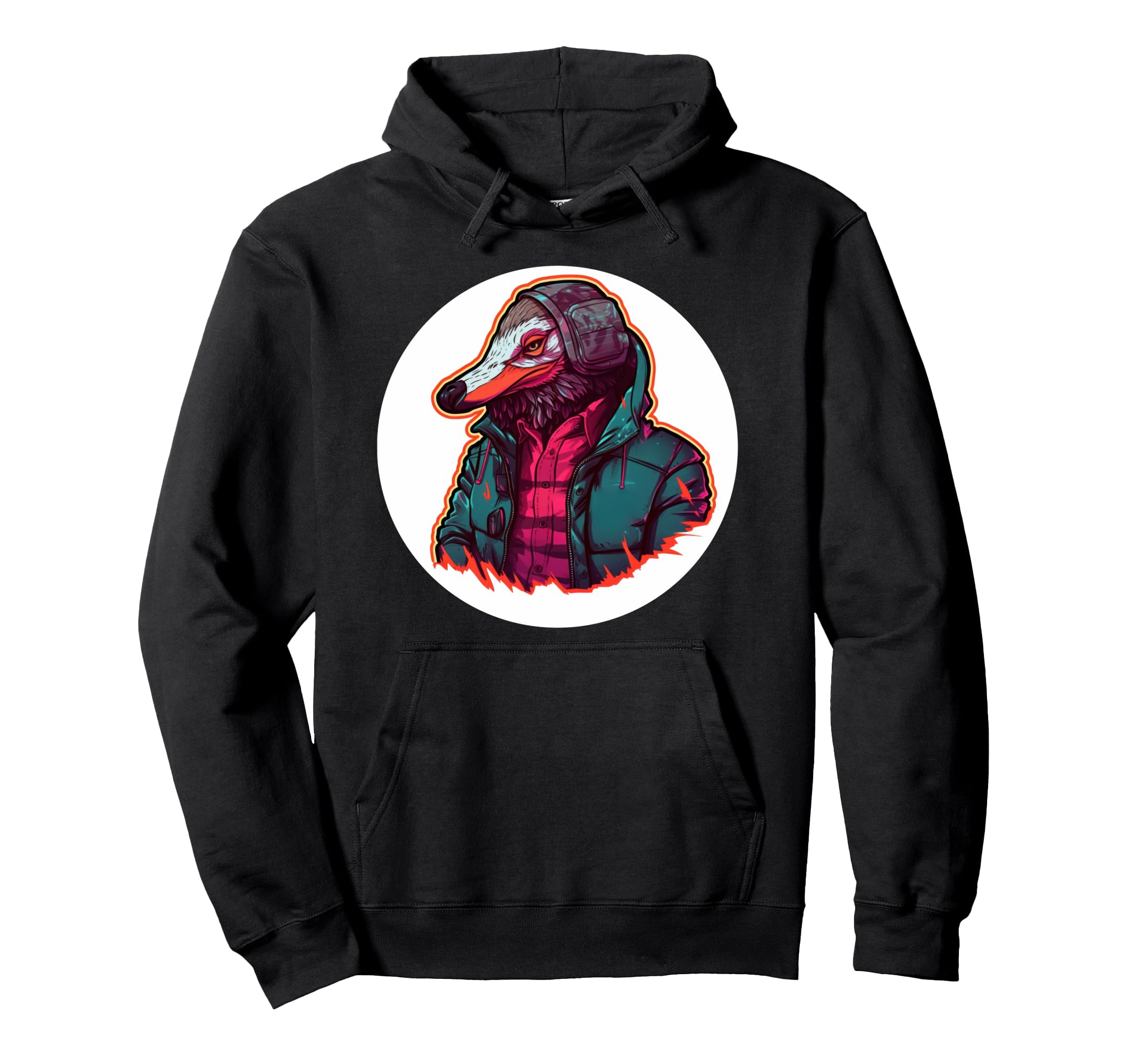 Urban Street Badger Outrun Aesthetic Hoodie - Aesthetic Graphic for Adults - T-Shirt, Sweatshirt, Hoodie