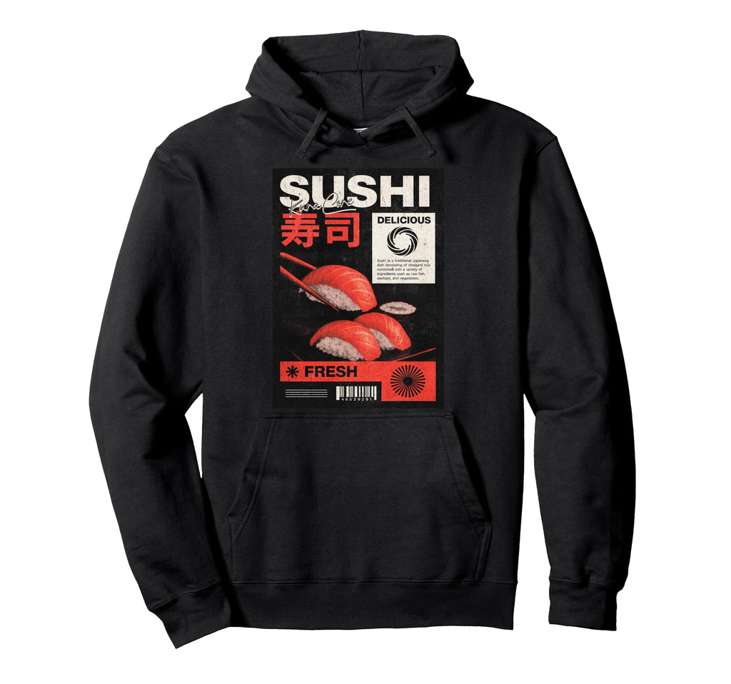 Sushi Japanese Streetwear Cyberpunk Y2K Hoodie - Novelty Apparel Unisex - T-Shirt, Sweatshirt, Hoodie