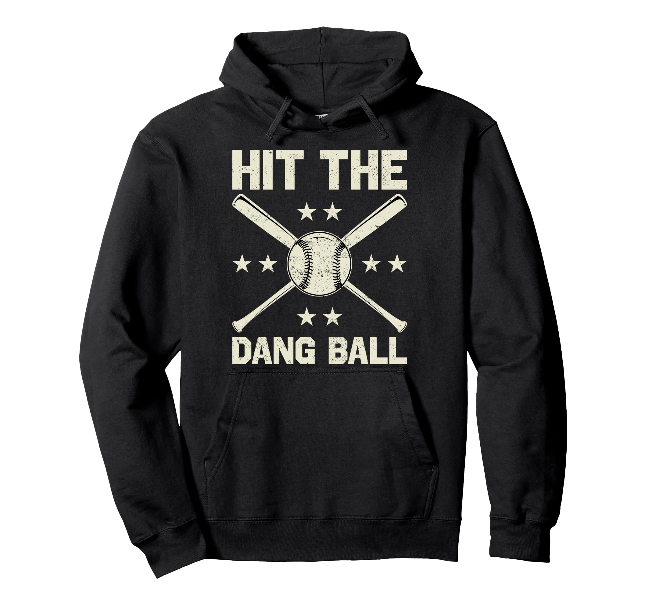 Hit Dang Ball Funny Baseball Player Hoodie - Minimalist Print for Adults - T-Shirt, Sweatshirt, Hoodie