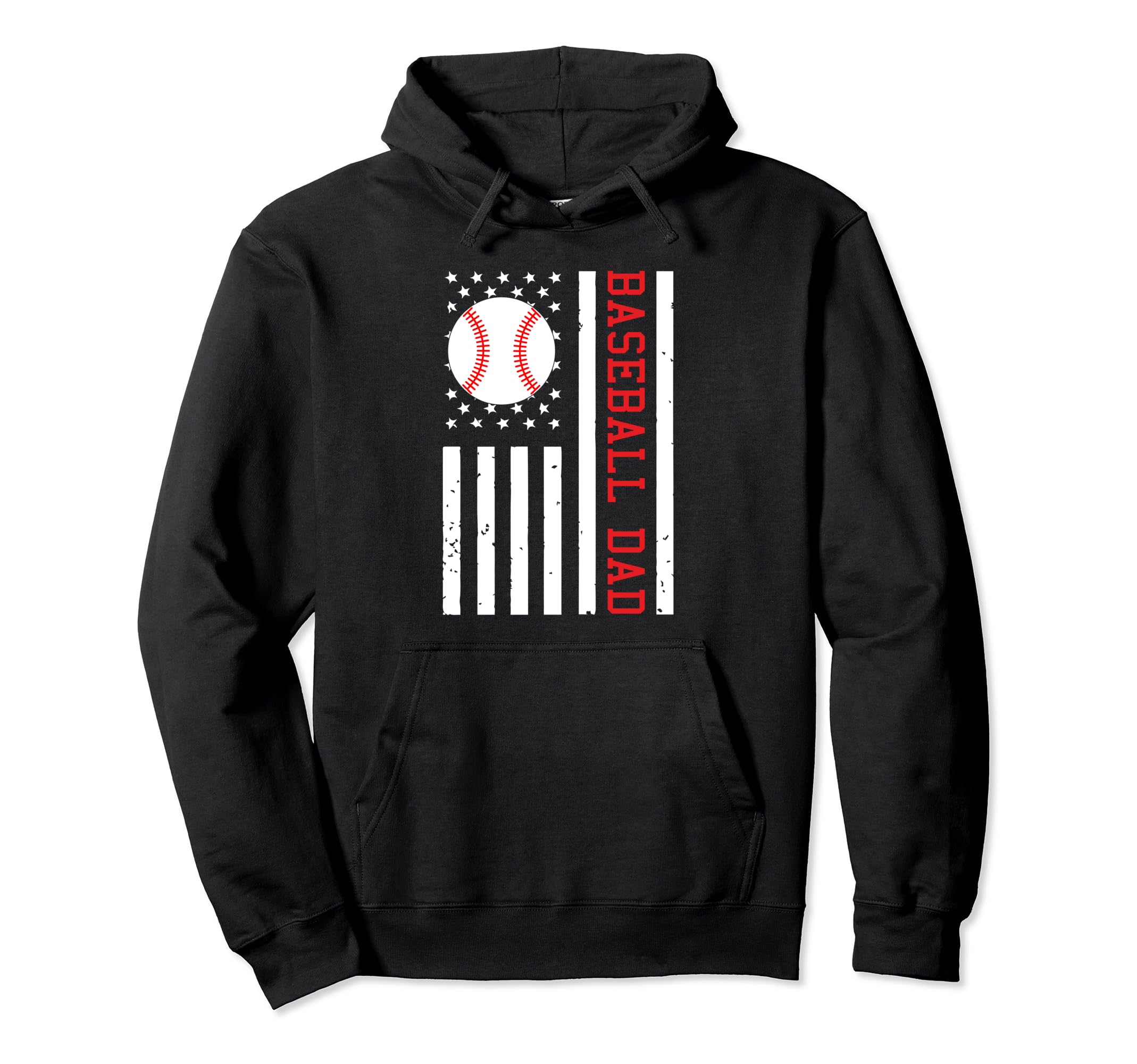 Proud Baseball Dad Usa American Flag Hoodie - Aesthetic Graphic Men Women - T-Shirt, Sweatshirt, Hoodie
