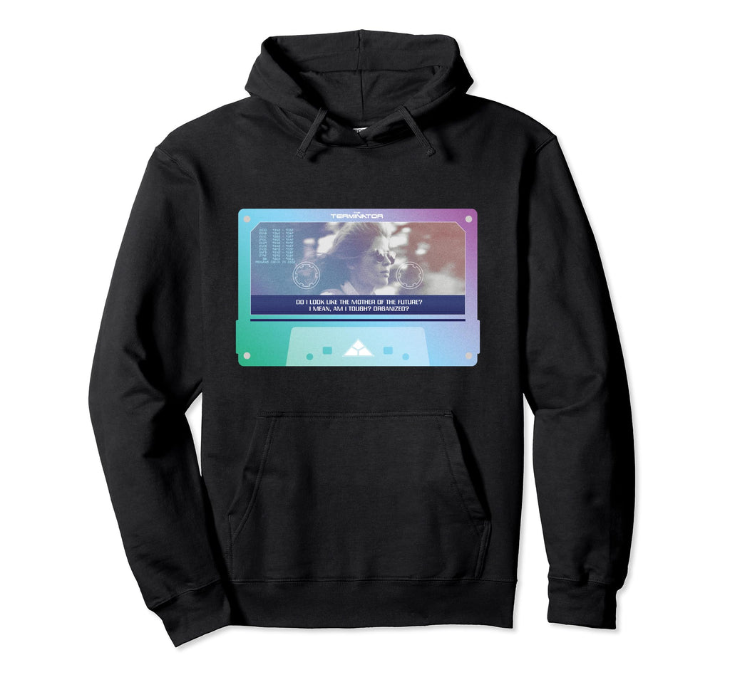 Terminator Sarah Connor Cassette Tape Hoodie - Fun Novelty Design Men Women - T-Shirt, Sweatshirt, Hoodie