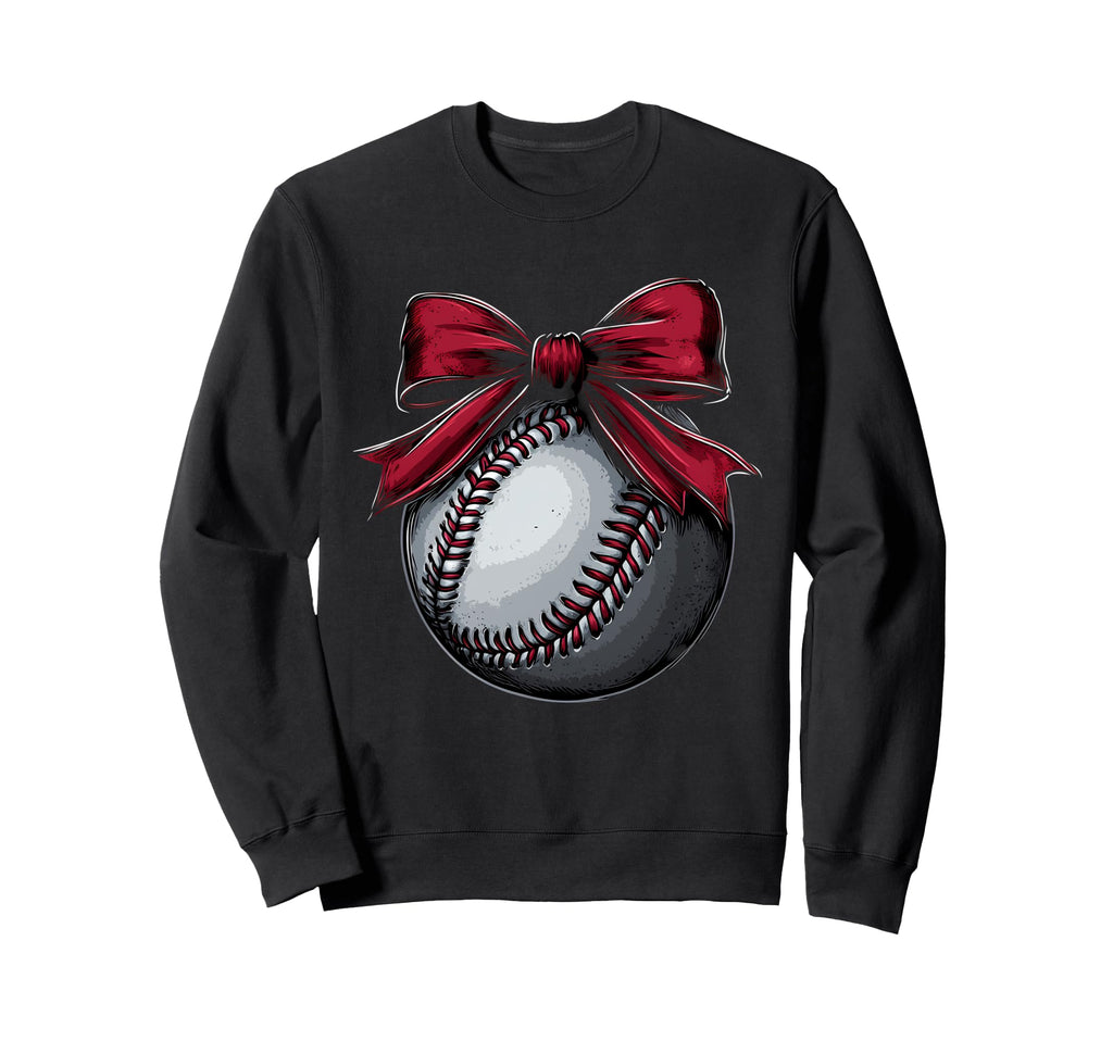 Baseball Coquette Bow Baseball Mom Sweatshirt - Custom Art Print Men Women - T-Shirt, Sweatshirt, Hoodie