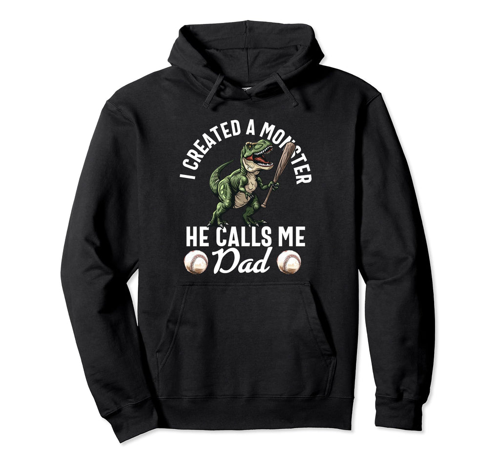 Funny Baseball Dinosaurs Dad Father Hoodie - Graphic Print for Adults - T-Shirt, Sweatshirt, Hoodie
