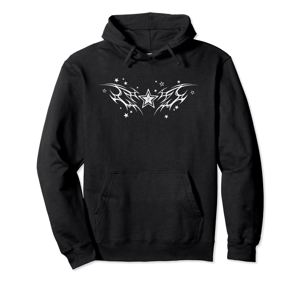 90S Y2K Star Tattoo Styl Star Hoodie - Minimalist Print Men Women - T-Shirt, Sweatshirt, Hoodie