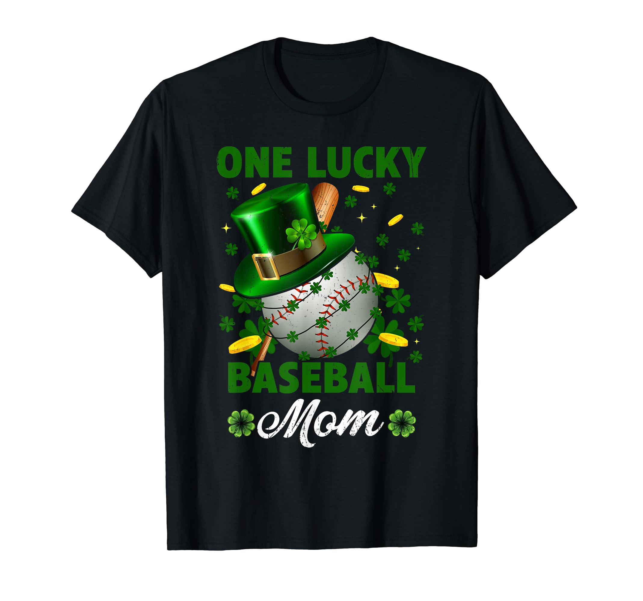 One Lucky Baseball Mom St Patricks T-Shirt - Fun Novelty Design for Adults - T-Shirt, Sweatshirt, Hoodie