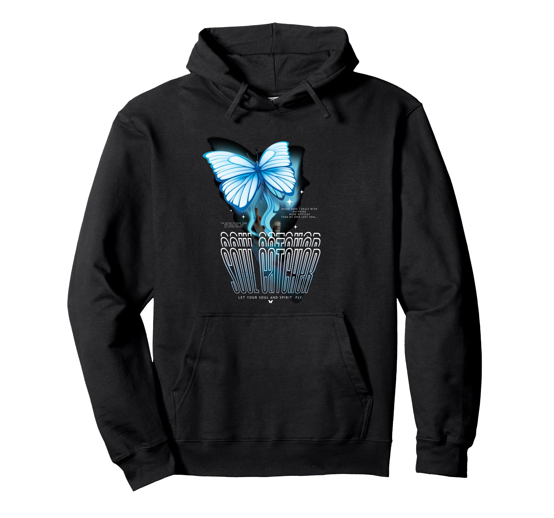 Butterfly Soul Catcher Aesthetic Edgy Hoodie - Unique Graphic Unisex - T-Shirt, Sweatshirt, Hoodie