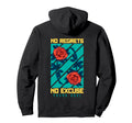 No Regrets Rose Backprint Aesthetic Hoodie - Unique Graphic for Adults - T-Shirt, Sweatshirt, Hoodie