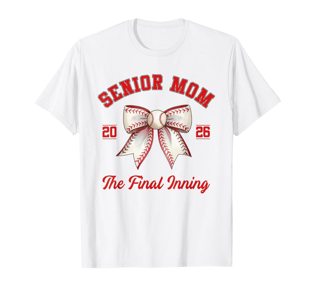 Baseball Senior Mom Coquette Bow T-Shirt - Fun Novelty Design Men Women - T-Shirt, Sweatshirt, Hoodie