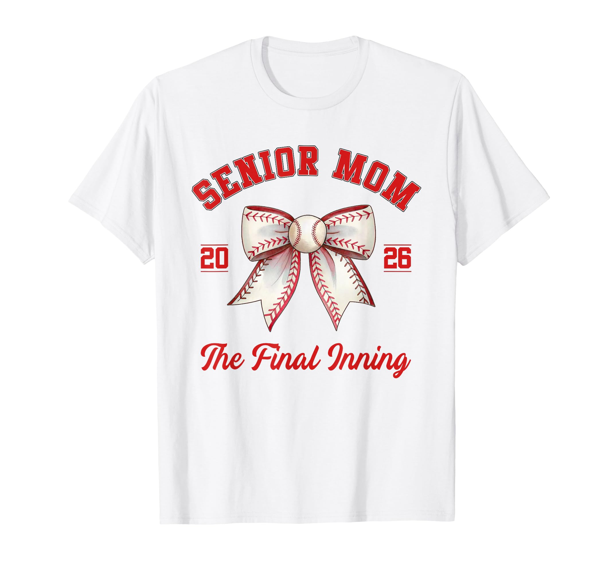 Baseball Senior Mom Coquette Bow T-Shirt - Fun Novelty Design Men Women - T-Shirt, Sweatshirt, Hoodie