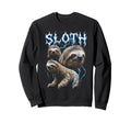 Sloth 90S Heavy Metal Sloth Animal Sweatshirt - Trendy Graphic Men Women - T-Shirt, Sweatshirt, Hoodie