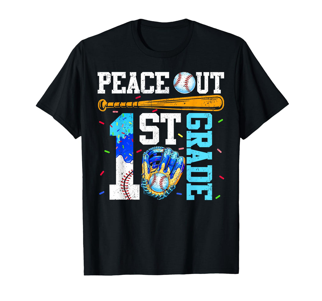 Peace Out 1St Grade First Baseball T-Shirt - Unique Graphic Unisex - T-Shirt, Sweatshirt, Hoodie