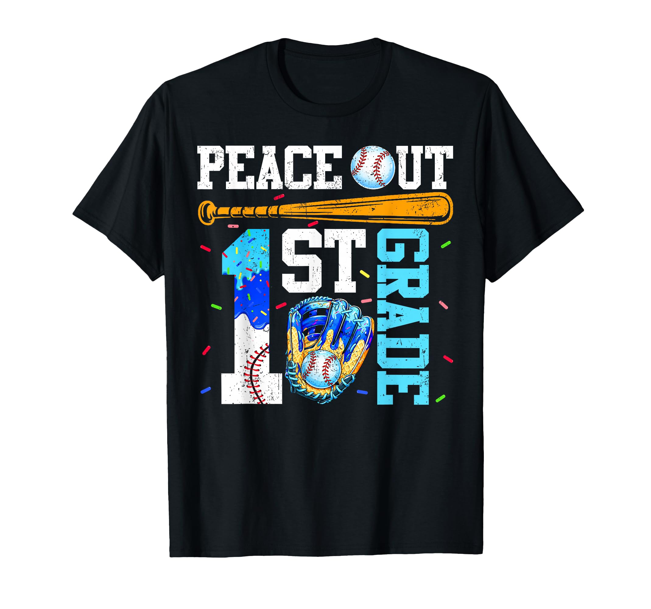 Peace Out 1St Grade First Baseball T-Shirt - Unique Graphic Unisex - T-Shirt, Sweatshirt, Hoodie