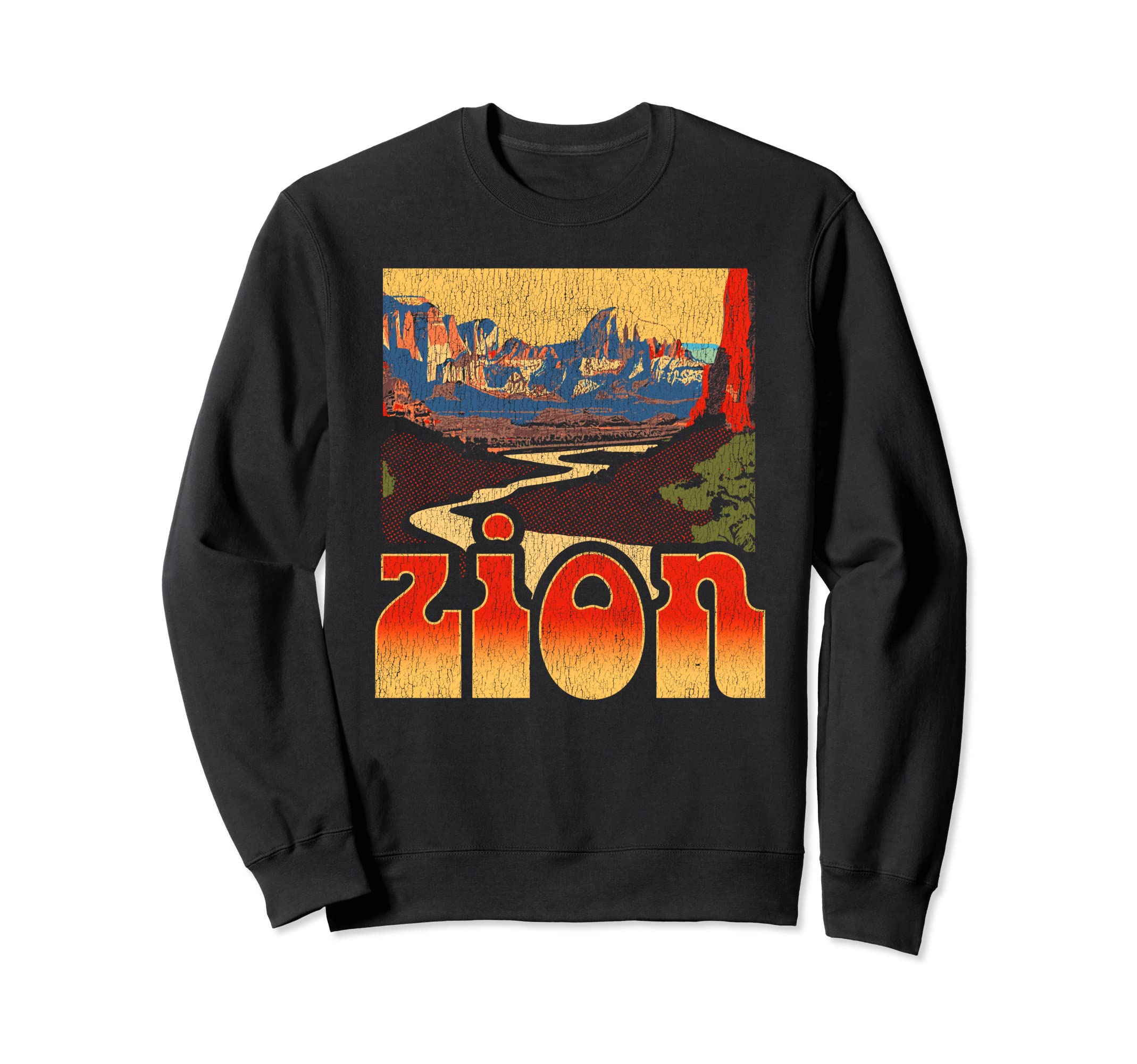Zion National Park Distressed 90S Sweatshirt - Unique Graphic for Adults - T-Shirt, Sweatshirt, Hoodie