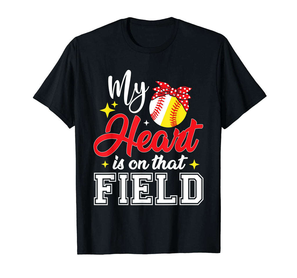 My Heart Is That Field Baseball Softball T-Shirt - Minimalist Print Unisex - T-Shirt, Sweatshirt, Hoodie