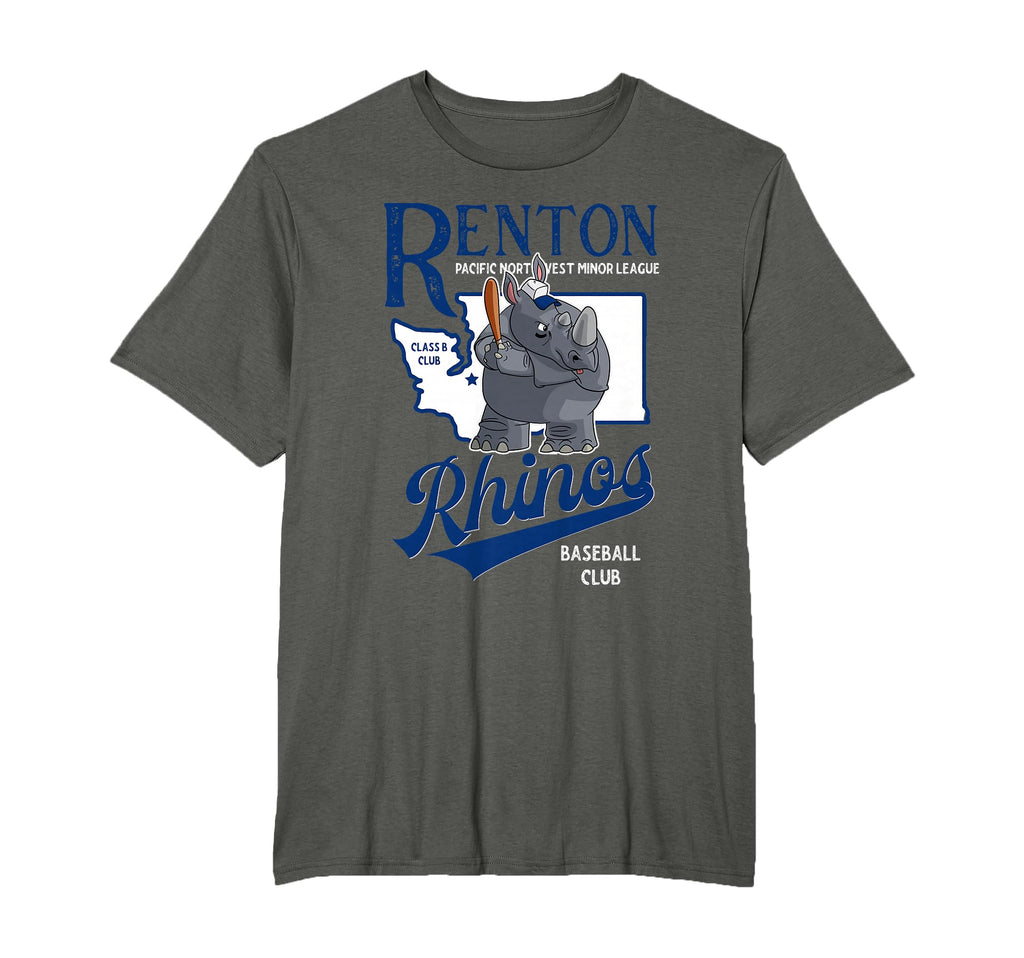Renton Rhinos Minor League T-Shirt - Fun Novelty Design for Adults - T-Shirt, Sweatshirt, Hoodie