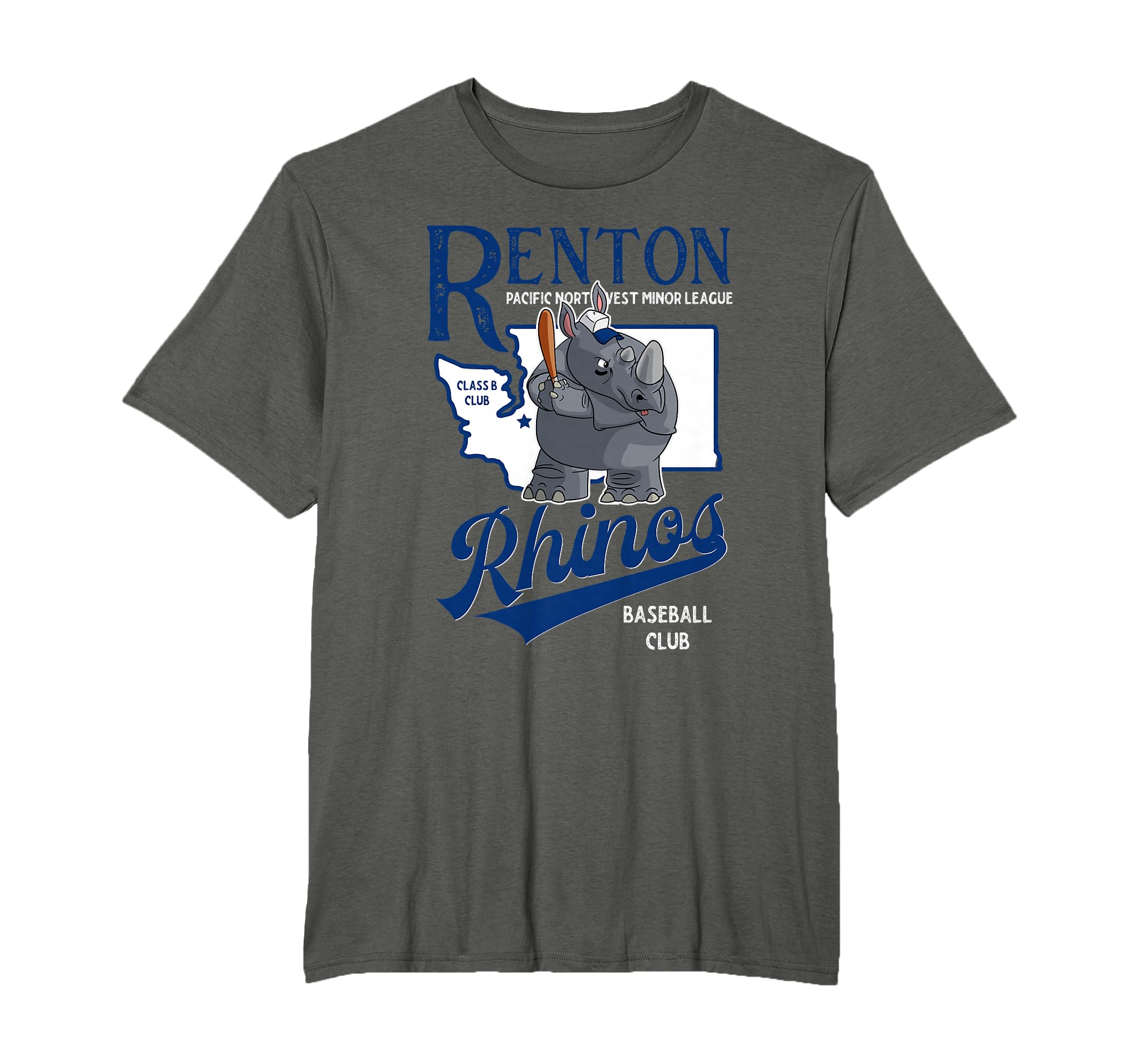 Renton Rhinos Minor League T-Shirt - Fun Novelty Design for Adults - T-Shirt, Sweatshirt, Hoodie
