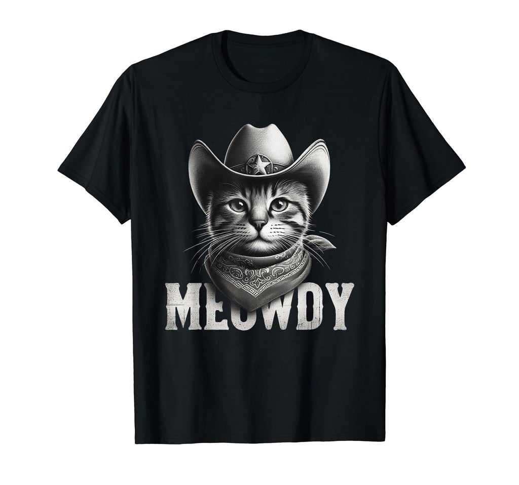 Meowdy Cat Funny Texas Cat Country T-Shirt - Fun Novelty Design for Adults - T-Shirt, Sweatshirt, Hoodie