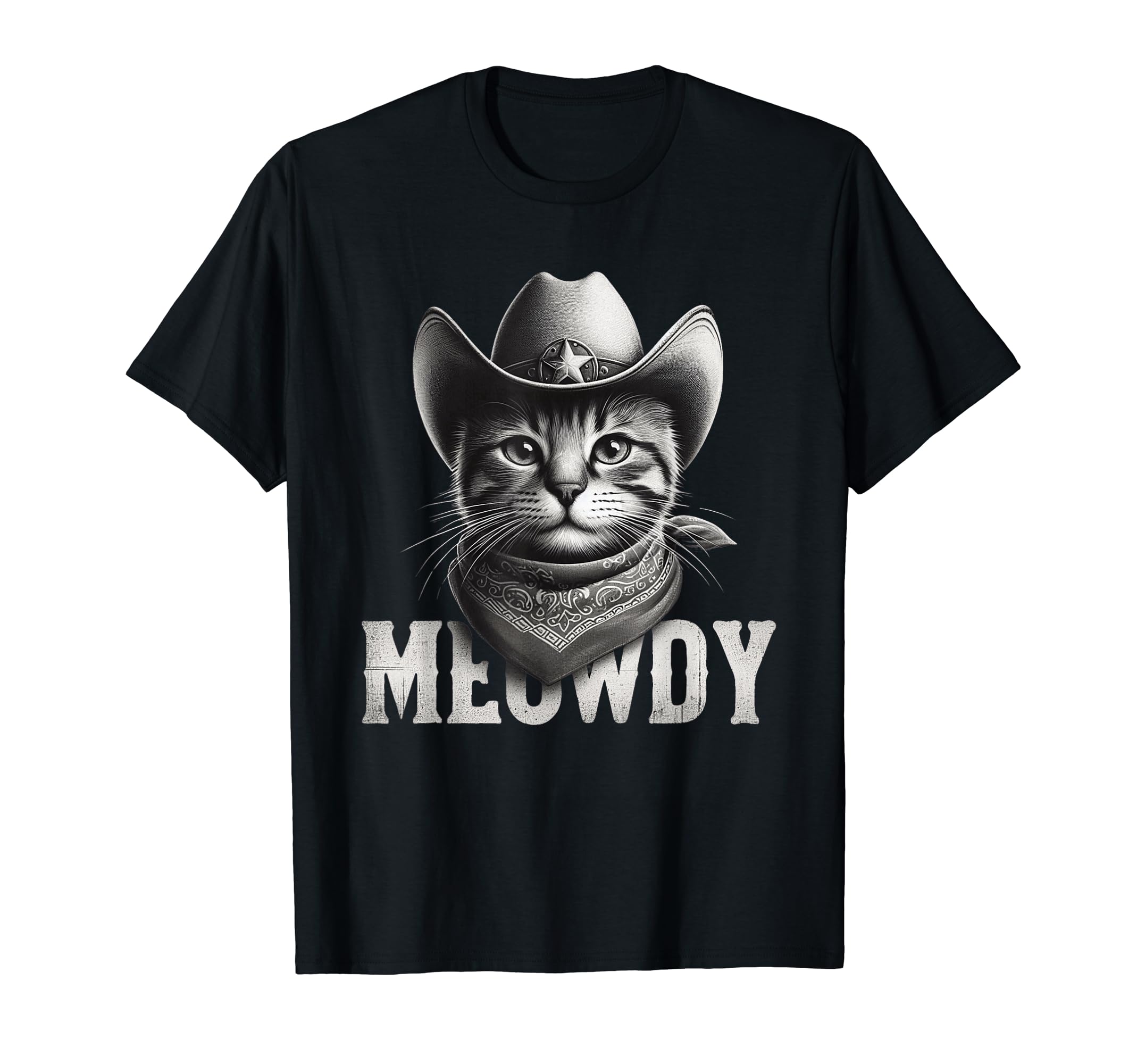 Meowdy Cat Funny Texas Cat Country T-Shirt - Fun Novelty Design for Adults - T-Shirt, Sweatshirt, Hoodie