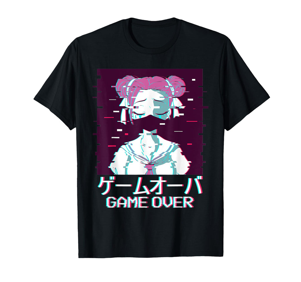 Game Over Geisha Anime Japanese T-Shirt - Custom Art Print Men Women - T-Shirt, Sweatshirt, Hoodie