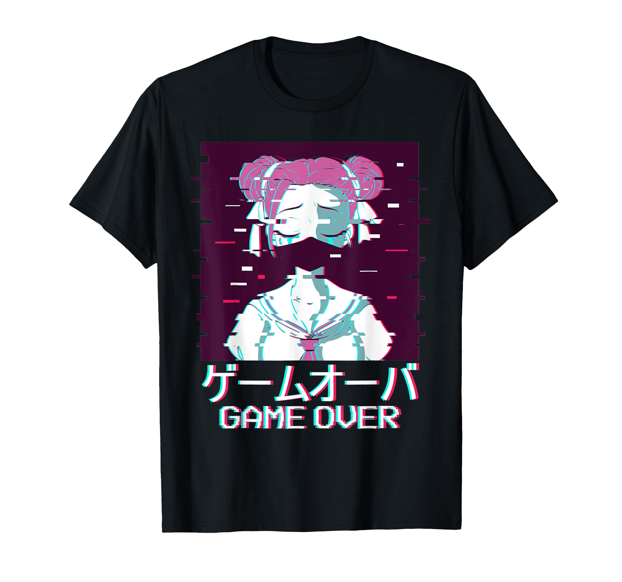 Game Over Geisha Anime Japanese T-Shirt - Custom Art Print Men Women - T-Shirt, Sweatshirt, Hoodie