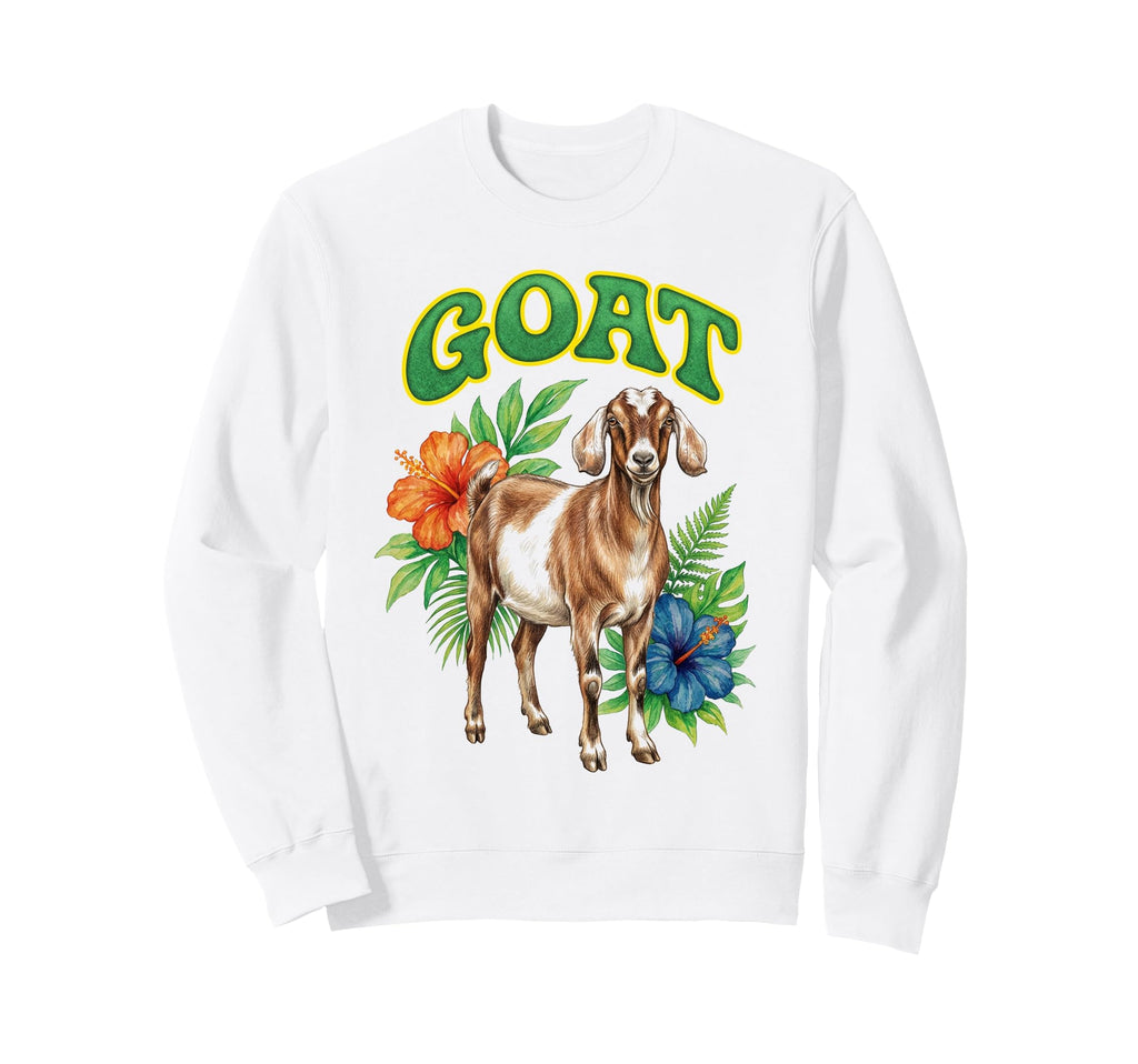 Goat Groovy Floral Goat Watercolor Sweatshirt - Streetwear Style Unisex - T-Shirt, Sweatshirt, Hoodie