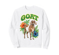 Goat Groovy Floral Goat Watercolor Sweatshirt - Streetwear Style Unisex - T-Shirt, Sweatshirt, Hoodie